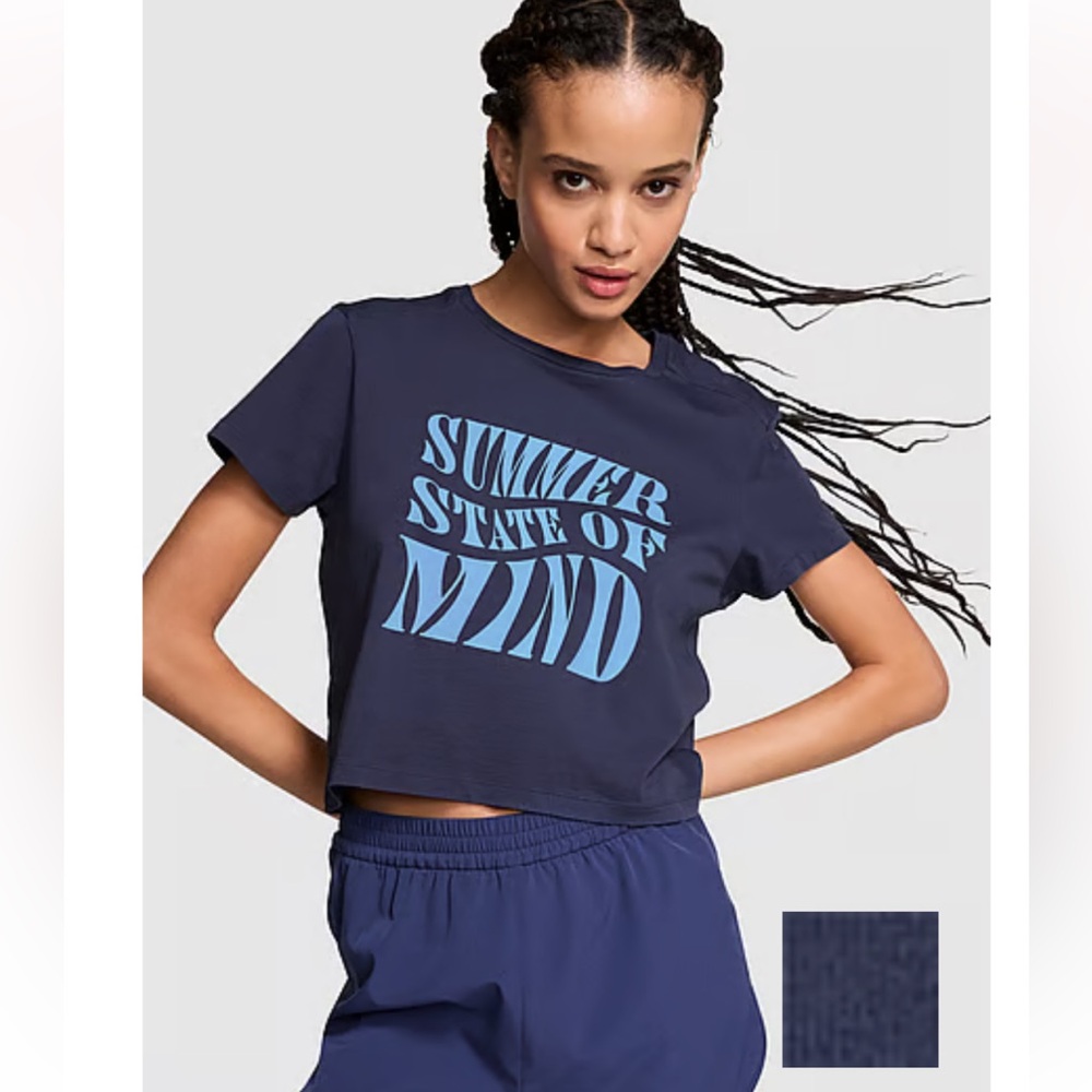 🆕💕PINK~VICTORIA’S SECRET DREAMER COTTON CROP TEE